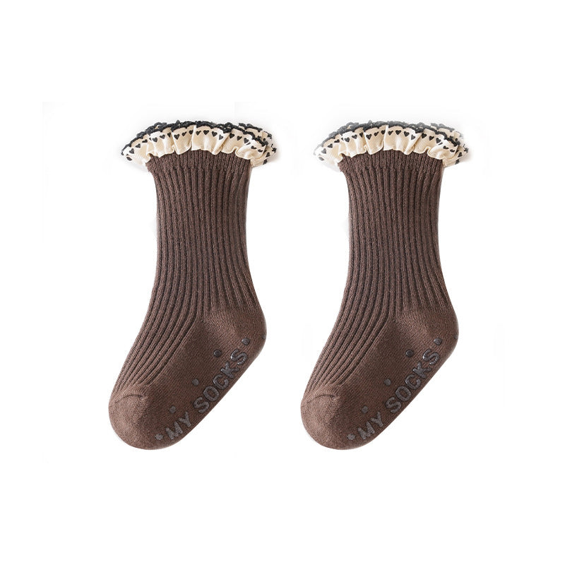 🌸 Extra Weiche Mädchensocken | Macaron-Farben & Chiffon-Rüschen ✨ | Aus Baumwolle