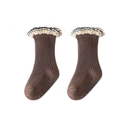 🌸 Extra Weiche Mädchensocken | Macaron-Farben & Chiffon-Rüschen ✨ | Aus Baumwolle