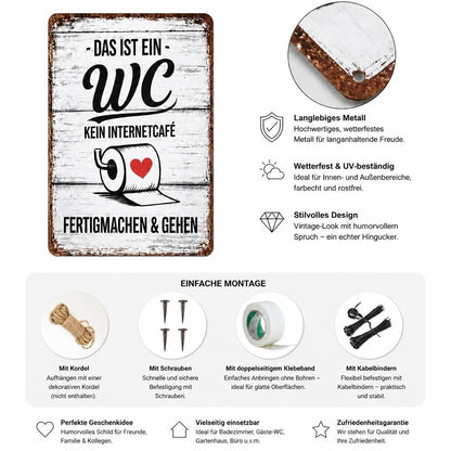 Lustiges Toilettenschild im Vintage-Stil – Deko mit Humor 🚻✨