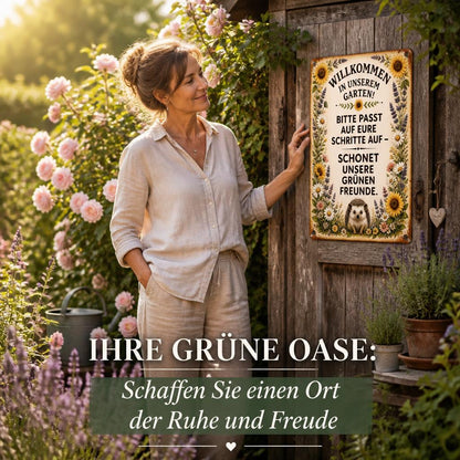 Blechschild "Schonet unsere Pflanzen-Freunde" 🏡 Vintage Deko für Zaune & Tore