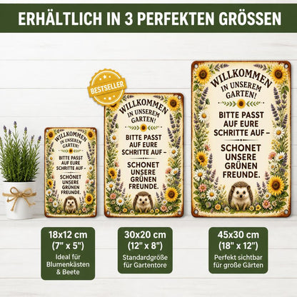 Blechschild "Schonet unsere Pflanzen-Freunde" 🏡 Vintage Deko für Zaune & Tore