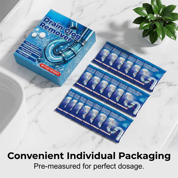 🧼 [2+3 GRATIS] Kraftvolle Abflussreiniger-Tabs gegen Haare & Fett — Für Küche & Bad