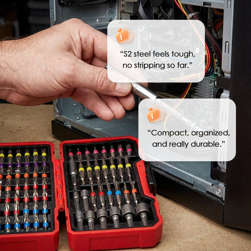 Nie wieder das falsche Werkzeug: Das 83-teilige Profi-Bit-Set aus extrem hartem S2-Stahl