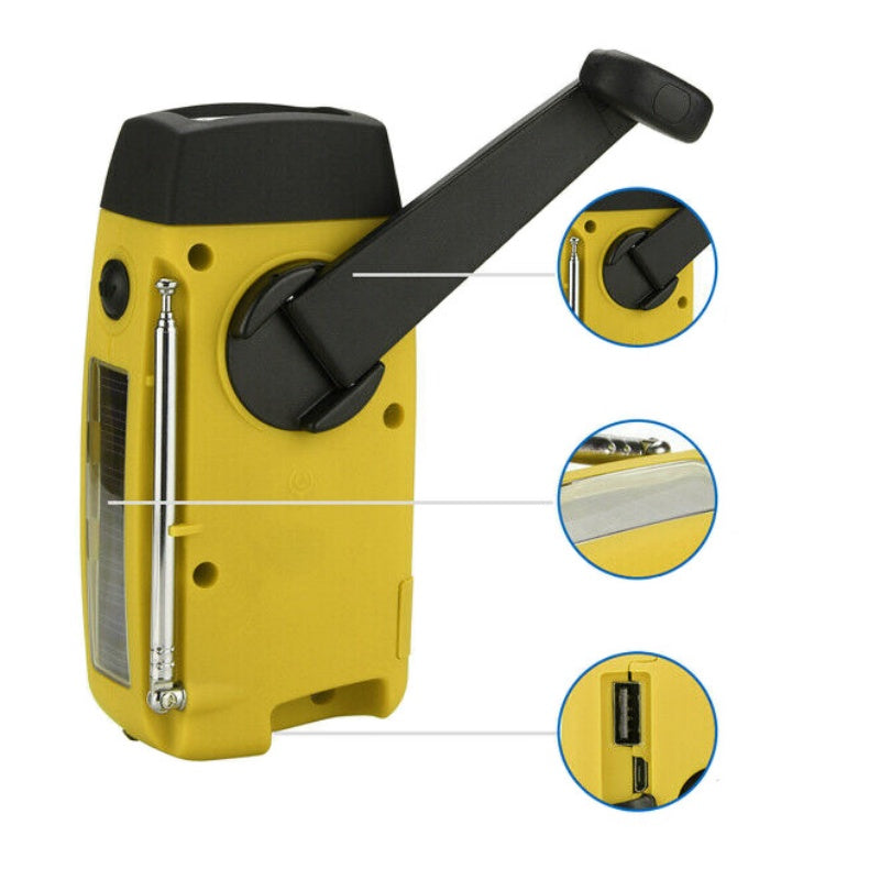 3-in-1 Solar-Radio: Taschenlampe & Notladefunktion
