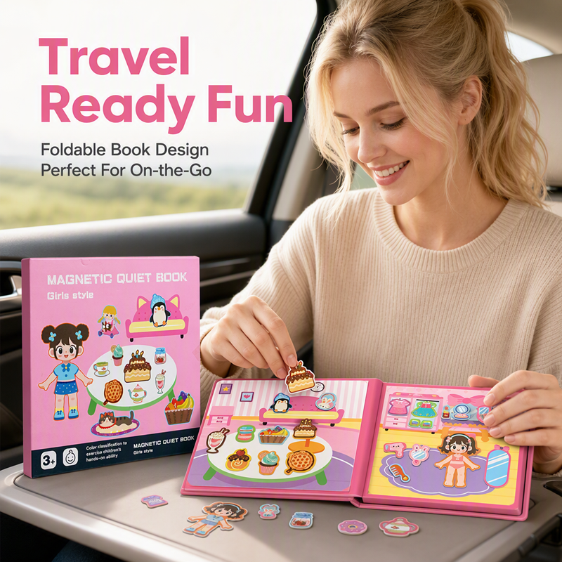 🎨📖 Portable Magnetic Scene Book: Educational Montessori Quiet Toy for Kids! 🎨