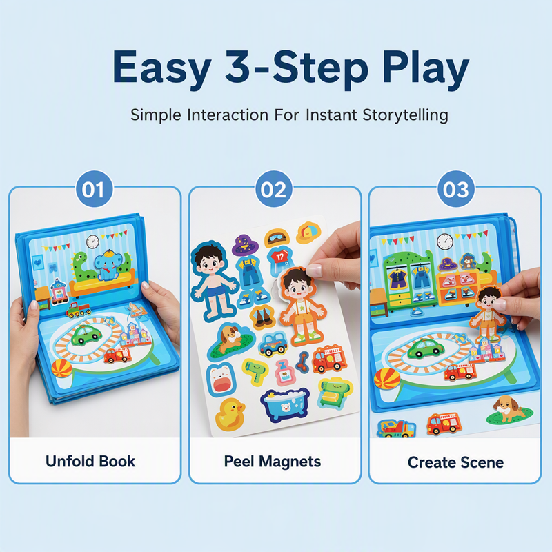 🎨📖 Portable Magnetic Scene Book: Educational Montessori Quiet Toy for Kids! 🎨
