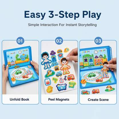 🎨📖 Portable Magnetic Scene Book: Educational Montessori Quiet Toy for Kids! 🎨