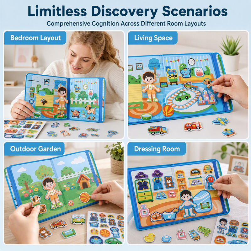 🎨📖 Portable Magnetic Scene Book: Educational Montessori Quiet Toy for Kids! 🎨