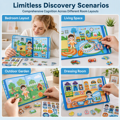 🎨📖 Portable Magnetic Scene Book: Educational Montessori Quiet Toy for Kids! 🎨