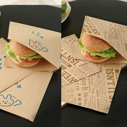 Nie wieder fettige Hände: Fettbeständige Sandwichbeutel mit Motiv (18x18 cm) 🥪