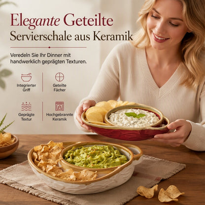Knusprig & Trennscharf Genießen: Die geteilte Retro-Keramikbackform für Ofen & Tisch