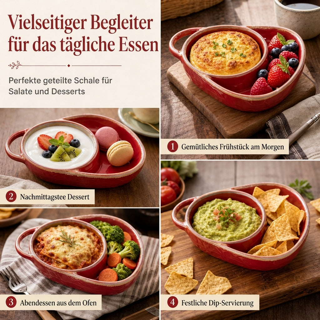 Knusprig & Trennscharf Genießen: Die geteilte Retro-Keramikbackform für Ofen & Tisch