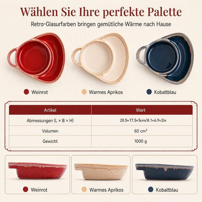Knusprig & Trennscharf Genießen: Die geteilte Retro-Keramikbackform für Ofen & Tisch