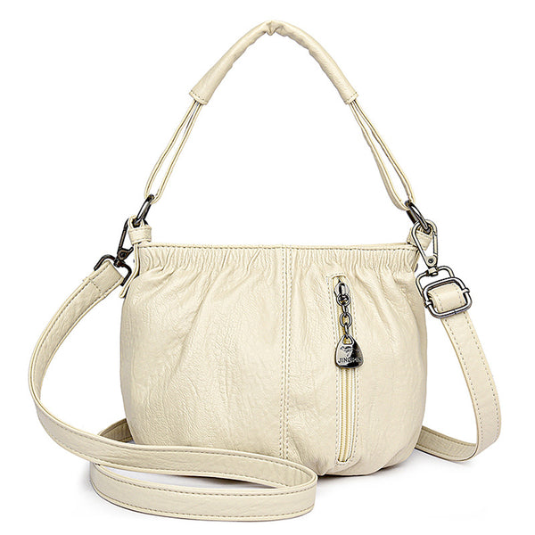 Neue Retro große Kapazität weiches Leder Handtasche Umhängetasche
