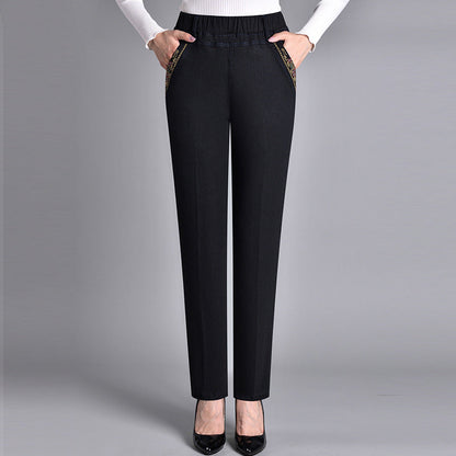 🔥Heißer Stil 2024🔥Jeans mit Seitentaschen und elastischem Bund für Damen
